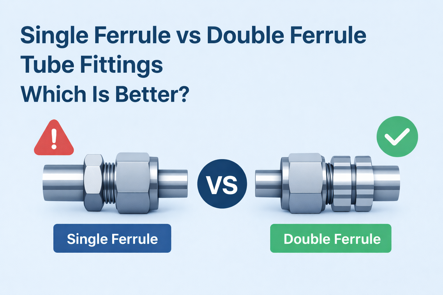 Single Ferrule vs Double Ferrule Tube Fittings – Detailed Comparison & Selection Guide