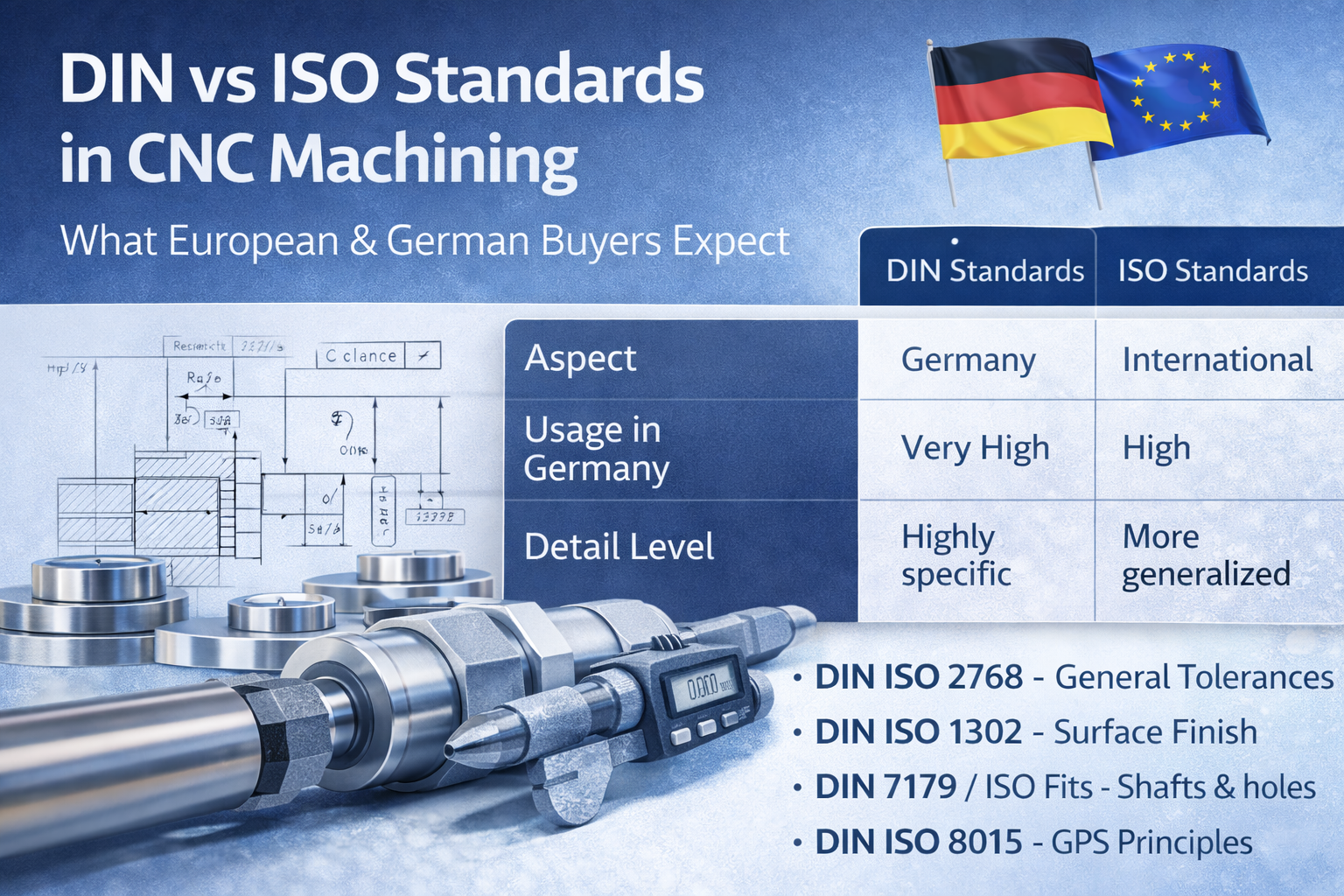DIN vs ISO standards for CNC machining