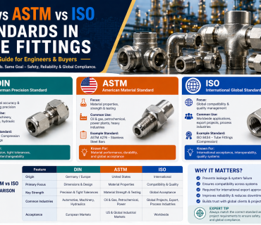 DIN vs ASTM vs ISO Standards in Tube Fittings – Global Guide for Engineers & Buyers (2026)