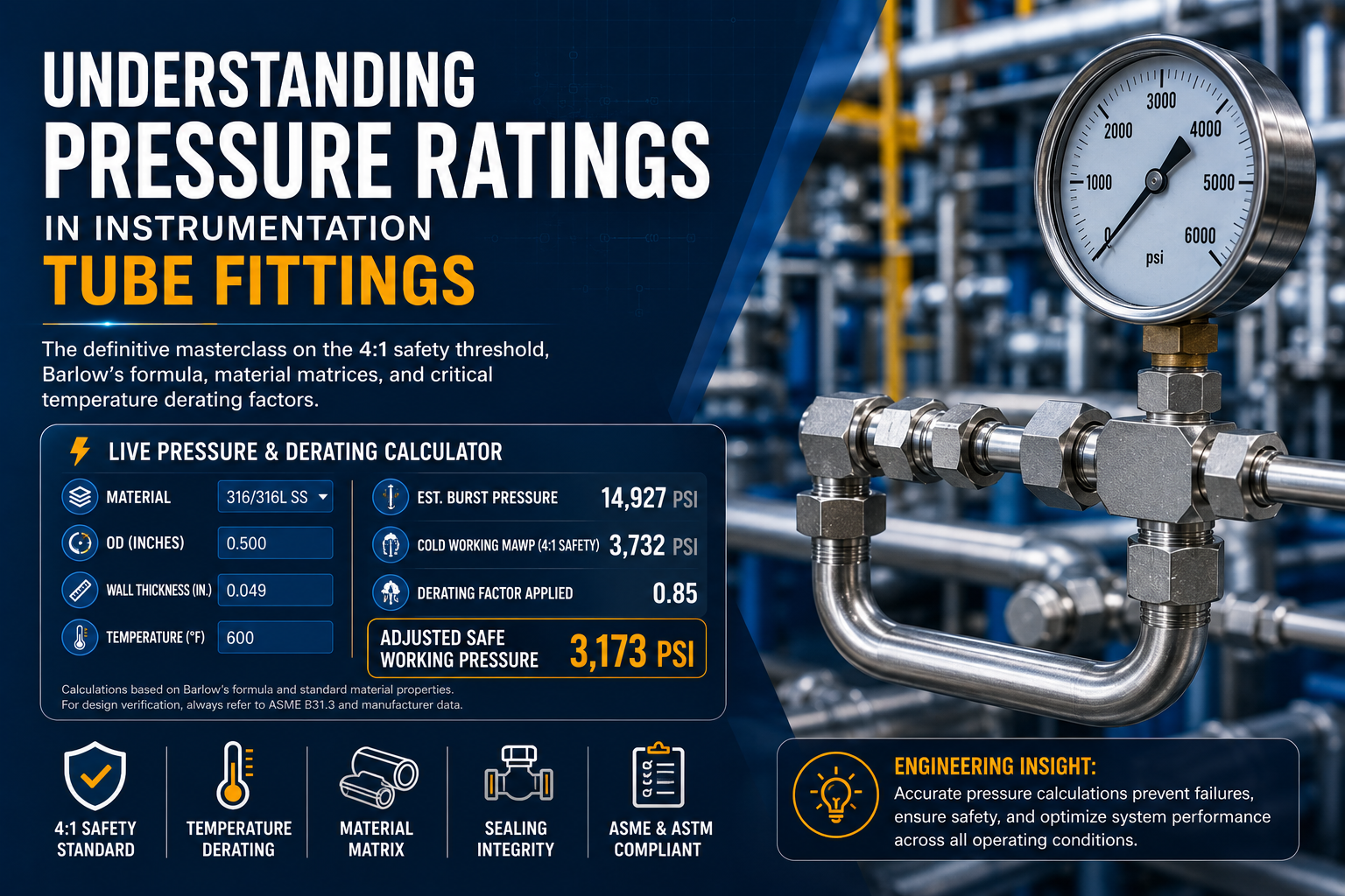 Understanding Pressure Ratings in Instrumentation Tube Fittings | RajGranth